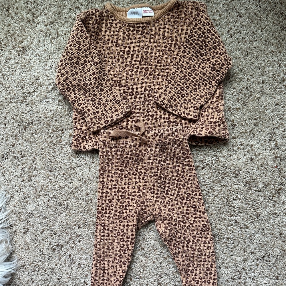 Zara toddler cheetah outfit 6-9 months